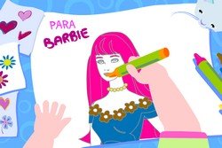 Барби раскраска 2